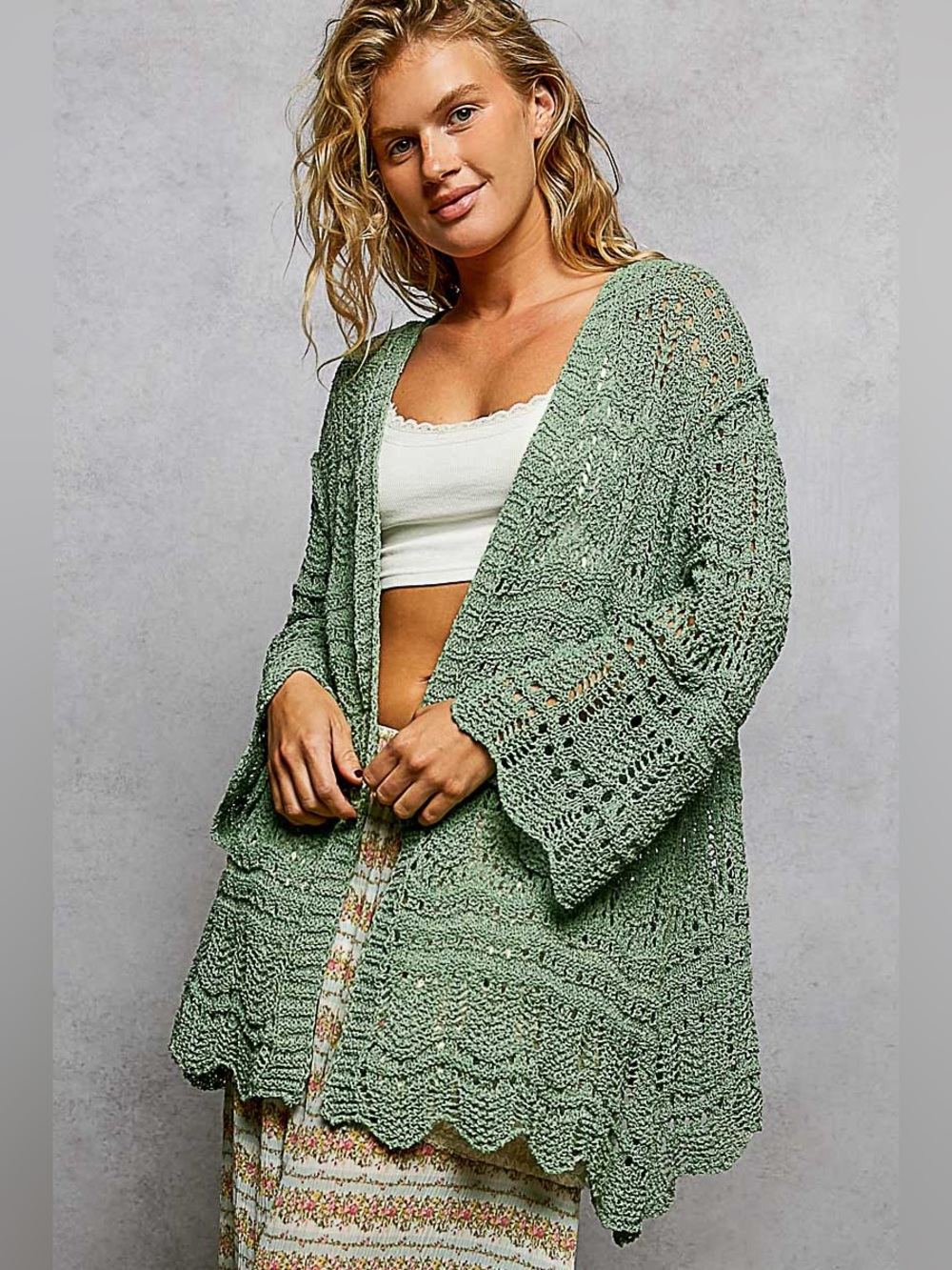 #8 🔴New! Pol Oversized Crochet  Jacket